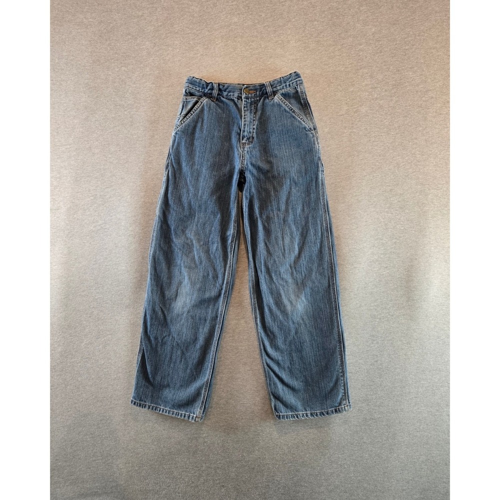 Carhartt Carpenter Jeans Kids Size 14 Blue Medium Wash Utility Workwear Pants